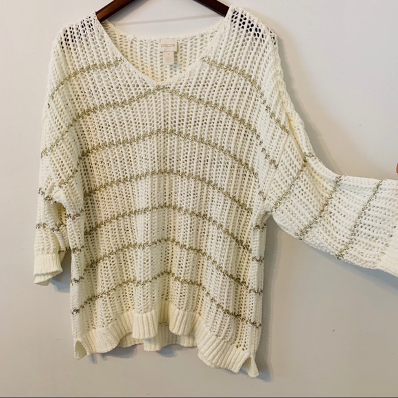 Chicos Open Knit Sweater Size 3/XL - Picture 3 of 8